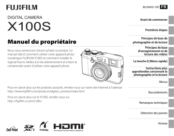 Fujifilm X-100S Manuel utilisateur | Fixfr