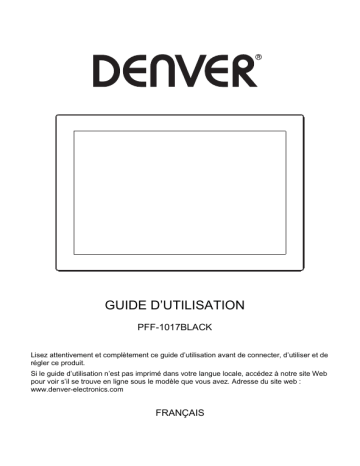 Denver PFF-1017BLACK 10.1” digital Wi-Fi photoframe Manuel utilisateur | Fixfr