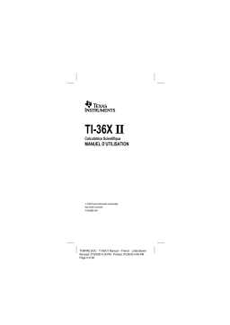 Texas Instruments TI-36X II Manuel utilisateur