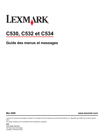 Manuel du propriétaire | Lexmark C534 Manuel utilisateur | Fixfr