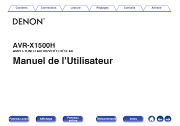 Manuel du propriétaire | Denon AVR X1500HAVR-X1500H Manuel utilisateur | Fixfr