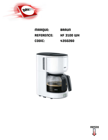 Manuel du propriétaire | Braun KF3100WH PUREASE Manuel utilisateur | Fixfr