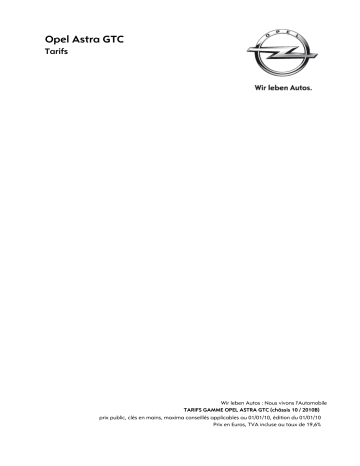 Manuel du propriétaire | Ford Astra GTC Manuel utilisateur | Fixfr