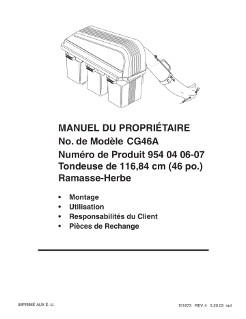 Manuel du propriétaire | Poulan CG46A Manuel utilisateur | Fixfr