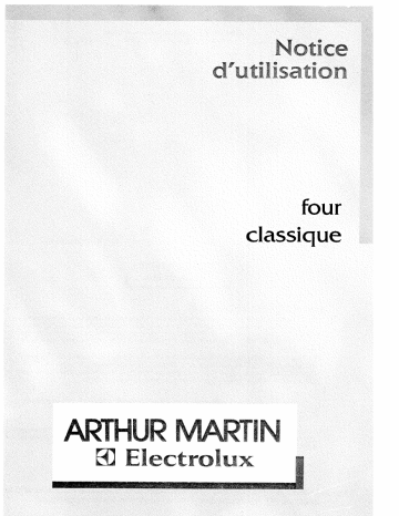 Manuel du propriétaire | ARTHUR MARTIN AOB200B1 Manuel utilisateur | Fixfr