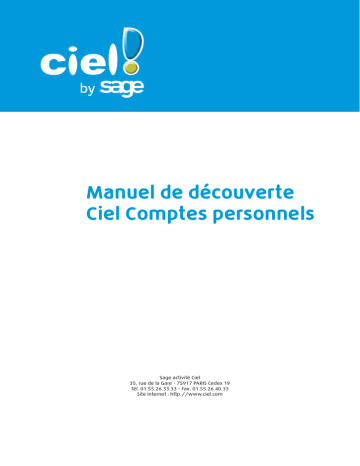 Ciel Comptes Personnels 2014 Manuel utilisateur | Fixfr