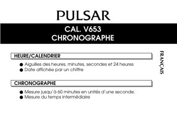 Mode d'emploi | Pulsar V653 Manuel utilisateur | Fixfr