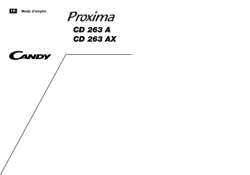 Manuel du propriétaire | Candy CD 263A FR Lave-vaisselle Manuel utilisateur | Fixfr