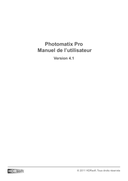 HDR Soft Photomatix Pro 4.1 Macintosh Manuel utilisateur