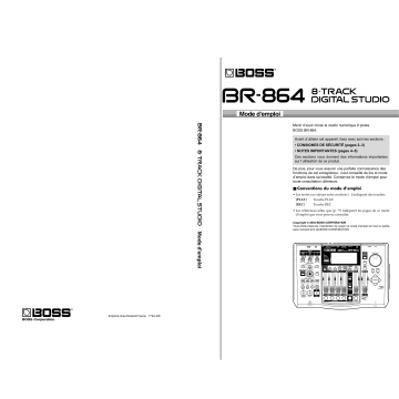 Manuel du propriétaire | Boss BR-864 Manuel utilisateur | Fixfr