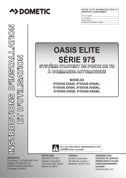 Dometic OASIS ELITE 975 Series (975XX48.XX0(#), 975XX48.XX0(#)L,975XX56.XX0(#), 975XX56.XX0(#)L,975XX60.XX0(#), 975XX60.XX0(#)L) Manuel utilisateur