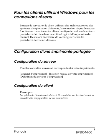 Manuel du propriétaire | Epson LQ-630 Manuel utilisateur | Fixfr