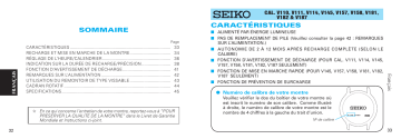 Manuel du propriétaire | Seiko V111 Manuel utilisateur | Fixfr