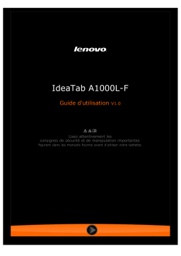 Lenovo IdeaTab A1000L-F Manuel utilisateur