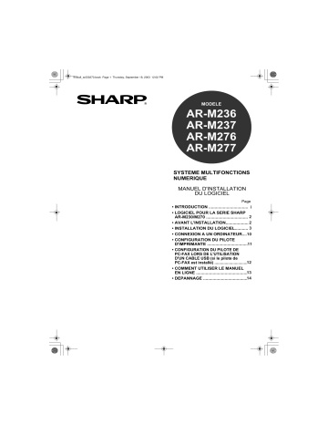 Manuel du propriétaire | Sharp AR-M237 Manuel utilisateur | Fixfr