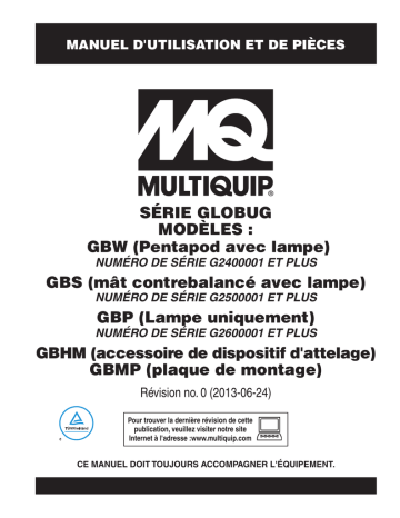 Mode d'emploi | MQ Multiquip GBW-GBS-GBP Manuel utilisateur | Fixfr