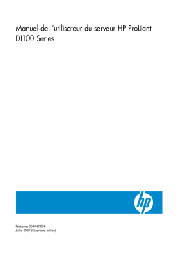 HP PROLIANT DL160 G5P SERVER Manuel utilisateur