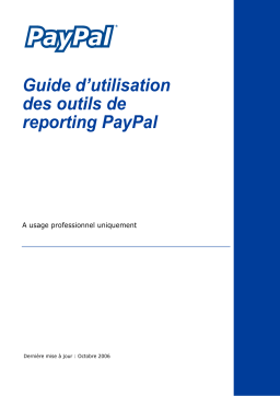 PayPal Reporting 2006 Manuel utilisateur