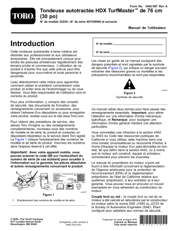 Toro 30in TurfMaster HDX Walk-Behind Lawn Mower Walk Behind Mower Manuel utilisateur | Fixfr