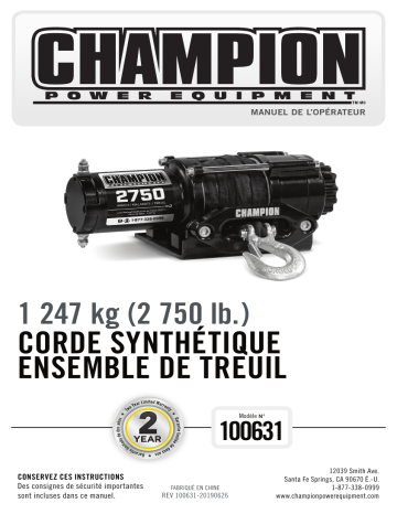 Champion Power Equipment 100631 Manuel utilisateur | Fixfr