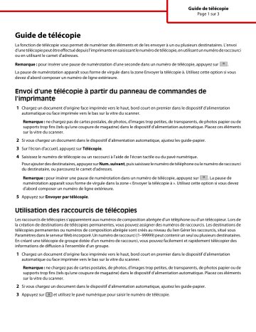 Manuel du propriétaire | Lexmark X738dte Manuel utilisateur | Fixfr