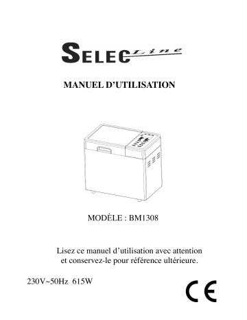 Manuel du propriétaire | SELECT LINE BM1308 Manuel utilisateur | Fixfr