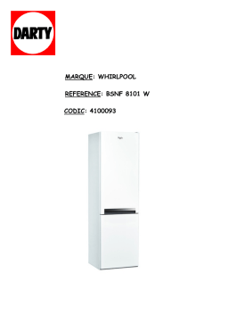 Whirlpool BTNF5322OX Manuel utilisateur