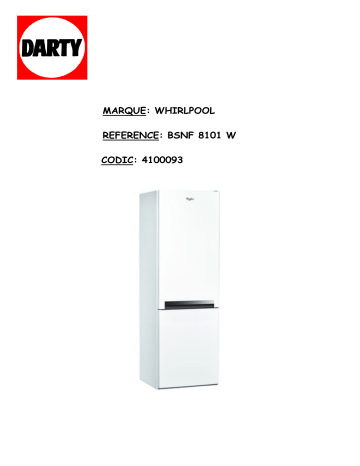 Manuel du propriétaire | Whirlpool BTNF5322OX Manuel utilisateur | Fixfr