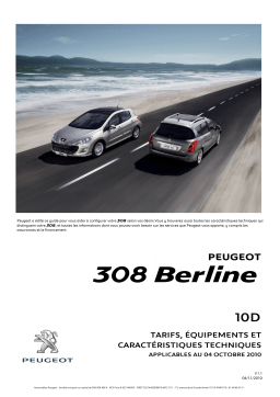 Peugeot 308 BERLINE Manuel utilisateur