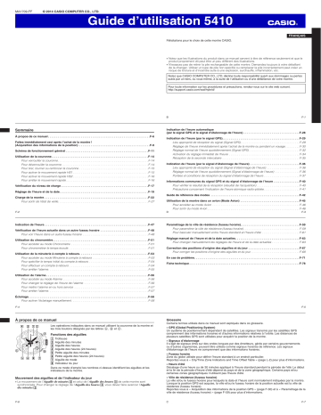 G-Shock GPW-1000 | Mode d'emploi | Casio 5410 Manuel utilisateur | Fixfr