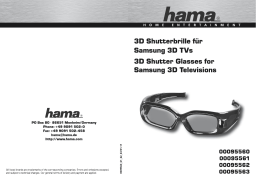 Hama 00095563 3D Shutter Glasses for Samsung 3D TVs Manuel utilisateur