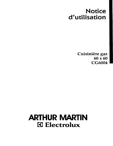 ARTHUR MARTIN ELECTROLUX CG6004W1 Manuel utilisateur | Fixfr
