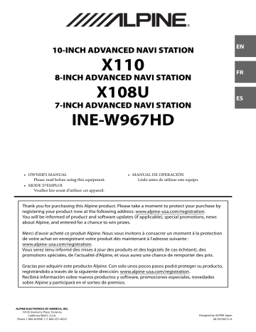 X108U | X110 | Alpine Electronics INE-W967HD Mode d'emploi | Fixfr