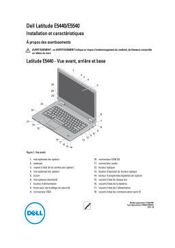 Dell Latitude E5540 laptop Manuel utilisateur