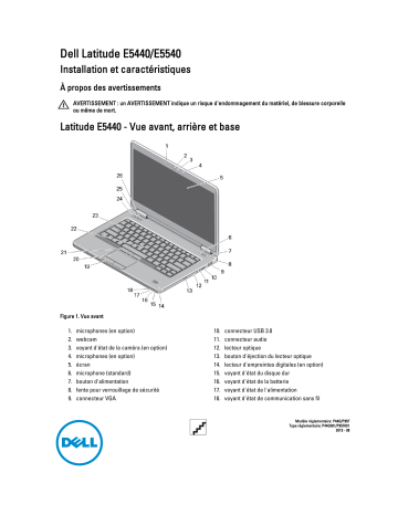 Dell Latitude E5540 laptop Manuel utilisateur | Fixfr