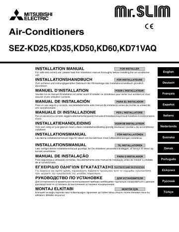 Manuel du propriétaire | Mitsubishi SEZ-KD-VAQ + SUZ-KA Manuel utilisateur | Fixfr