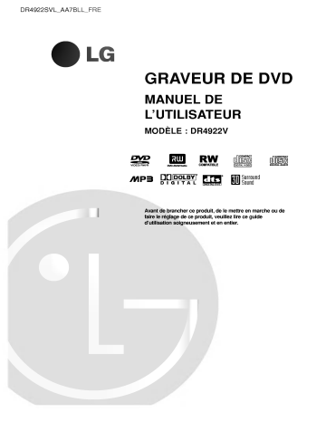 LG DR4922SVL Manuel du propriétaire | Fixfr