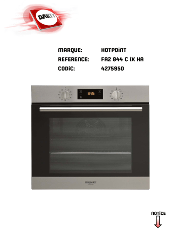 Manuel du propriétaire | Hotpoint FA2 540P IX HAFA2 540P BL HAFA2 540PBLHA Manuel utilisateur | Fixfr