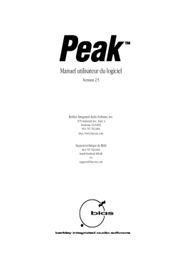 BIAS Peak 2.5 Manuel utilisateur