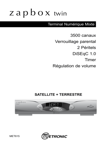 Manuel du propriétaire | Metronic TERMINAL NUMERIQUE ZAPBOX TWIN Manuel utilisateur | Fixfr