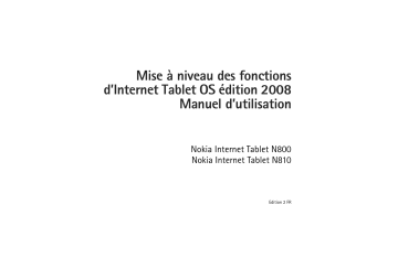 Nokia N810 OS 2008 Update Manuel utilisateur | Fixfr
