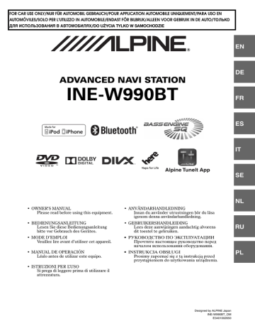 Alpine Electronics INE-W990BT Mode d'emploi | Fixfr