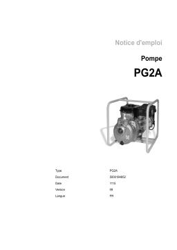 Wacker Neuson PG2A Dewatering Pump Manuel utilisateur