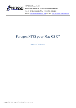 Paragon Software NTFS 9.5 pour Mac OSX Mode d'emploi