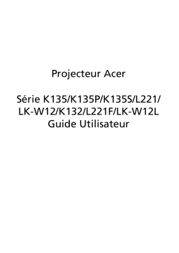 Acer K135 Manuel utilisateur