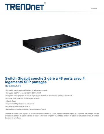 RB-TL2-G448 | Trendnet TL2-G448 48-Port Gigabit Managed Layer 2 Switch Fiche technique | Fixfr