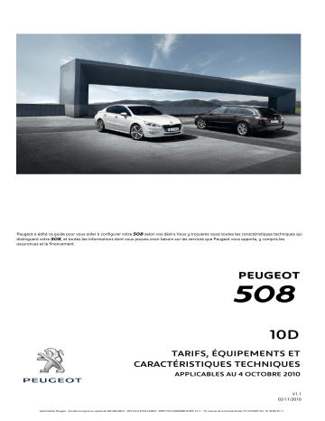 Manuel du propriétaire | Peugeot 508 Manuel utilisateur | Fixfr