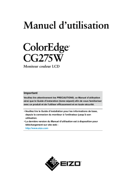 Eizo ColorEdge CG275W Manuel utilisateur