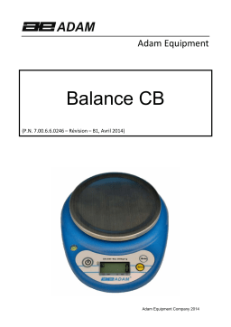 Adam Equipment CB CB Compact Balance Manuel utilisateur