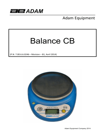 Adam Equipment CB CB Compact Balance Manuel utilisateur | Fixfr